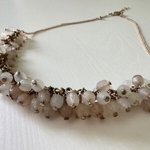 Chunky Statement Necklace Beaded Pink